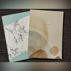 “Notebook” Marble Design and “Thoughts” Abstract Journal/Notebook Set